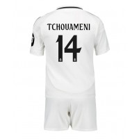 Camiseta Real Madrid Aurelien Tchouameni #14 Primera Equipación para niños 2024-25 manga corta (+ pantalones cortos)